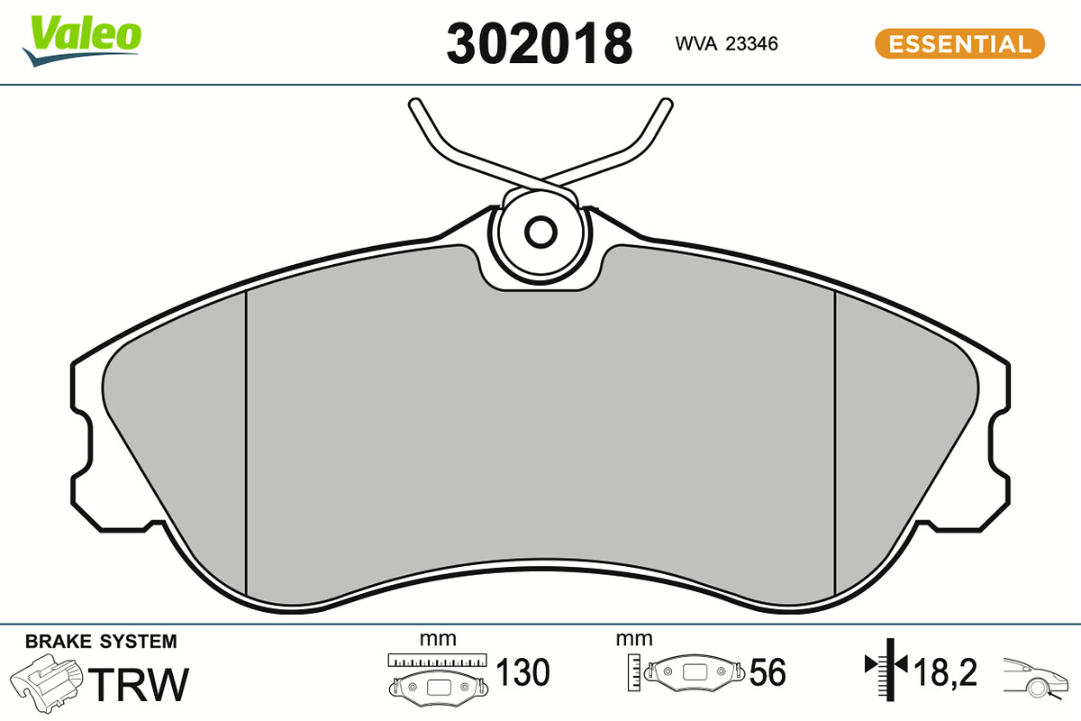 Jeu de 4 plaquettes de frein VALEO ref. 302018